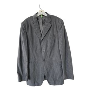 Banana Republic Blazer Sports Coat Men 44L Gray PinStriped 2button Exellcent